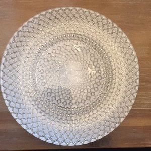 Small Silver Detail Glass Cake Stand Pedestal